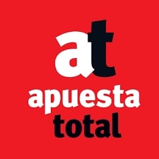 The Apuesta Total logo with white and black letters 'at' on a red background, followed by the text 'apuesta total' in bold.